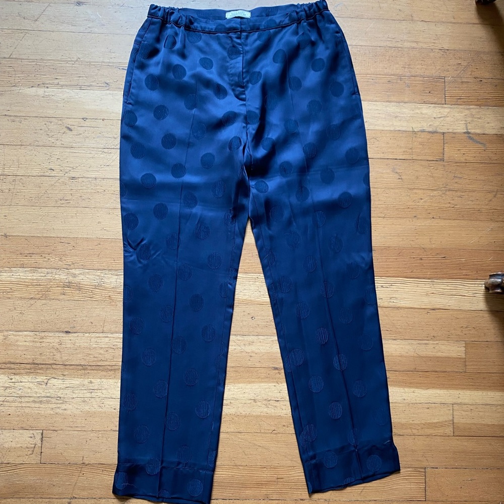Nina Ricci navy blue silk trousers sz 36 (US 2/4)